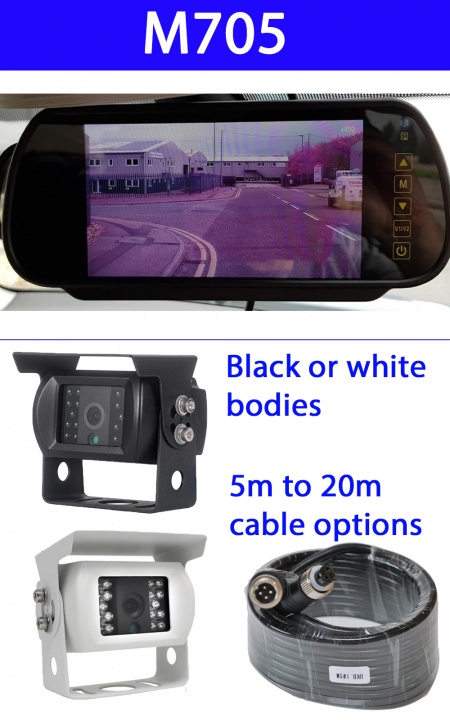 7 inch mirror monitor reversing system with CCD reversing camera